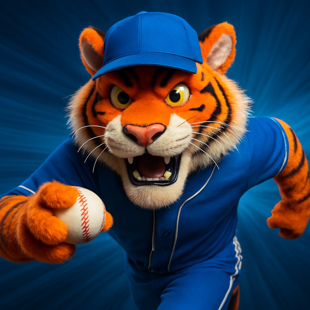 একটি হাসিখুশি বাঘের বাচ্চা, ইউনিফর্ম পরা, তার পায়ে থাকা একটি বল নিয়ে a777bd-এ ক্রিকেট-গেমিংকে প্রতিনিধিত্ব করে